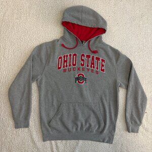 VINTAGE 'Ohio State Buckeyes' Grey/Red College Hoodie *Large*